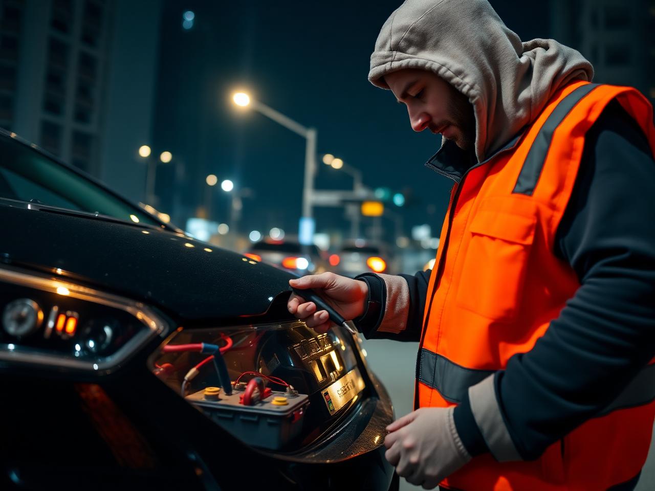 Roadside battery jump start service